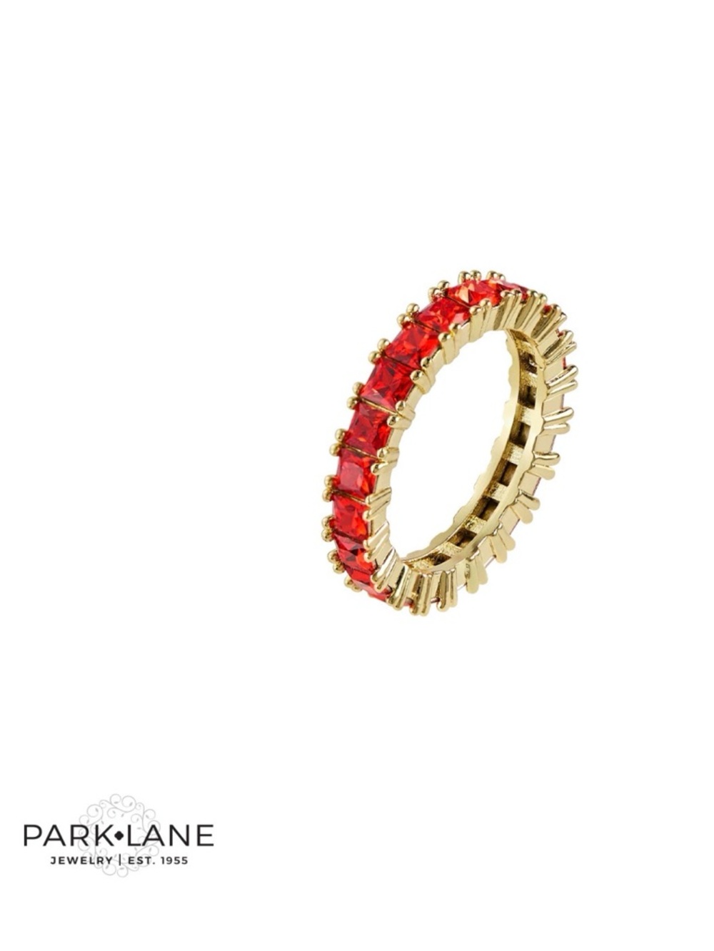 Park Lane JOSIE Gold Ring with Red Square-Cut Stones